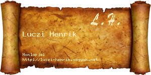 Luczi Henrik névjegykártya